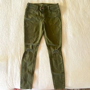 Old Navy Rockstar Distressed Mid-Rise Jeans, Olive Green